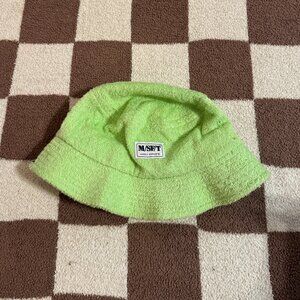 Lime Green Textured Bucket Hat